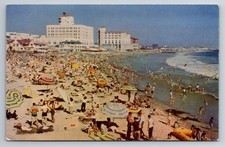 CA, Santa Monica Beach, Aerial View, Sunbathers, Vintage Postcard picture