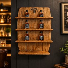 Jack Daniel’s Wooden Wall Display Shelf Rack, Brown Distillery Theme picture