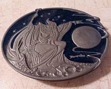 Vtg 1992 Boris Vallejo Wizard Pewter Belt Buckle Siskiyou Y-6 Enamel Fantasy USA picture