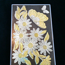 Colibri Hinged Metal Cigarette/Tobacco Case Floral Butterfly Silver/Gold Tone picture
