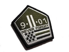 The OD green 911 Remember Patch Hook/loop Morale Military Twin Towers picture