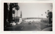 1955 Bakersfield CA Arch US 99 Union Ave Cars Vintage Photo 3.5x5.75 picture