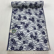 Unused Vintage Japanese Cotton Yukata Fabric Bolt – White with Maple  picture