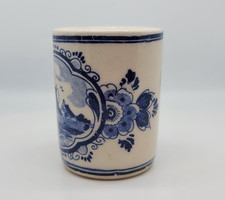 Vandermint Delft Shot Glass Ceramic Transfer Windmill 2 in Vintage picture