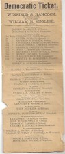MA 1880  Democratic Ticket ~ WINFIELD S. HANCOCK For PRESIDENT Wm English for VP picture
