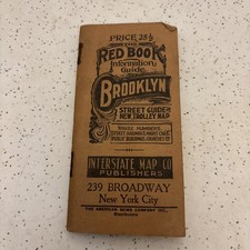 Antique 1927 The Red Book Brooklyn NY Street & Trolly Information Guide NYC picture