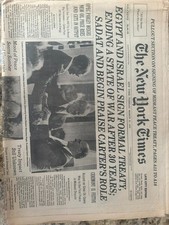 Egypt & Israel Sign Formal Treaty New York Times March 27, 1979 picture