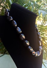 Elite Shungite Necklace Noble Shungite Tumbled Nugget Necklace Chain Karelia. picture