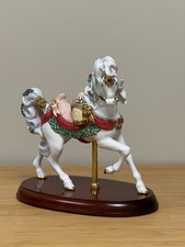 Vintage 1994 Lenox Christmas Carousel Horse Porcelain Figurine Cherub 24K Gold picture