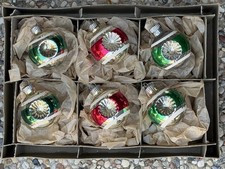 VTG Shiny Brite Made In USA Double Indent Glass Christmas Ornaments picture