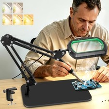 12X Square Magnifying Glass with Light and Stand, 2-in-1 Hands-Free Green 12X picture