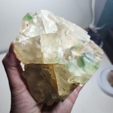 Large Green Phantom Fluorite Crystal Peñas Blancas Mine, Columbia Museum cabinet picture