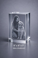 Custom 3D Crystal Photo Gift Laser Engraved Glass Cube Picture Block picture
