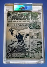 Daredevil #1 Metal Trading Card In Custom Acrylic Case Rare #2/3 picture