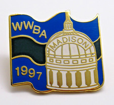 WWBA 1997 Madison Wisconsin Lapel Pin Vintage Wisconsin Women Bowlers picture