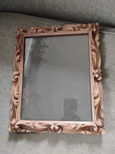 Vintage Baroque 1972 Faux Carved Wood Brown Photo Frame  8x10 Photo Frame picture