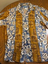 Vintage Hawaiian Shirt - Tribal Stripe Pattern by RJC - Men's Extra-Large picture