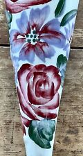 Andrea by Sadek Hand Painted Ceramic Wall Pocket Rose Shabby Chic Original Label picture