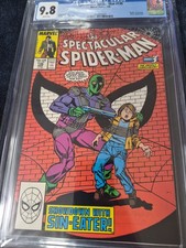 The Spectacular Spider-Man 136 1988 CGC 9.8 White Pages Death of Sin-Eater picture