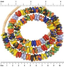 Handmade disks recycled seed beads mix African ceremonial necklace Krobo Ghana picture