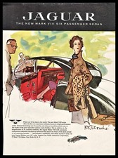 1957 JAGUAR Mark VIII Sedan Irugubak Vintage Car ORUBT AD Karl ERickson Art picture