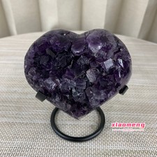 1.16LB   Exquisite natural amethyst cave heart-shaped cut specimen picture