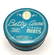 Vintage Graphic Tin Advertising Betty Anne Mints Candy Mints Display Decor picture