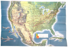 1965 AMERICAN AIRLINES service map & flight information brochure WELCOME ABOARD picture