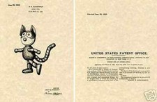 Vintage 1925 FELIX THE CAT PATENT Schoenhut Art Print READY TO FRAME picture