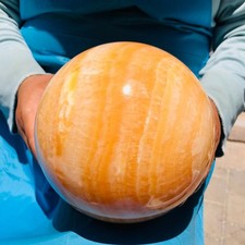 10.3LB Rare Natural Yellow Calcite Sphere Quartz Crystal Ball Reiki Healing 5521 picture