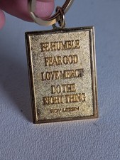 Vintage Keychain Roy Lessin God Quote Christian Micah 6:8 picture