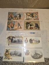 8 Vintage 1909 Abraham Lincoln,George Washington,Military Patriotic Postcards picture