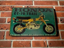 Honda CT70 Trail Metal Tin Sign Rustic Garage Shop Wall Decor 11.75