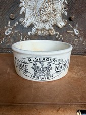 R. SEAGER  Home Made- Ipswich  Potted Meat-Antique English Advertising Pot c1900 picture