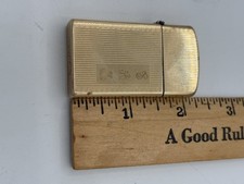 Vintage Zippo Slim Lighter 10K Gold Filled GF Engine Turned 1950s Bradford USA picture