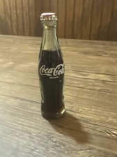 Vintage Miniature Coca Cola Bottle 3” Glass Filled Unopened Sealed Cap MEXICO picture