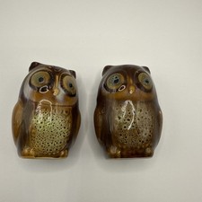 Vintage 197O’s Owl Salt Pepper Shakers Hand Painted Porcelain picture