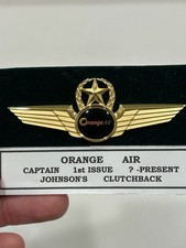 Rare Vintage Orange Air Captain Pilot Wings 3