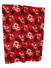 Vintage Red Hawaiian Floral Fabric VHY Hawaiian Textiles Cotton 36