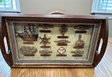 Nautical Knots H.M.S Victory Ship  Framed Shadow Box Handles Display Tray Read picture