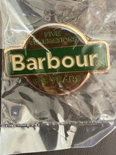 Barbour Five Generations 125 Years Gold Tone & Enamel Pin Badge 30mm x 21mm picture