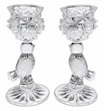 Vintage Hofbauer Crystal Byrdes Collection Bird Candlestick Holders Germany Set2 picture