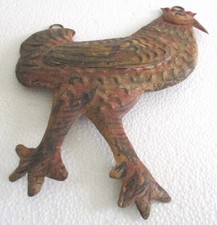 ANTIQUE ROOSTER ADVERTISEMENT TRADE SIGN EMBOSSED , IRON HAND MADE picture