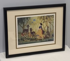 Snow White Forest Friends Show The Way Lithograph Print Framed Mint Condition picture