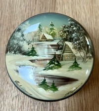 Fedoskino Russian Hand Painted Lacquer Trinket Box Signed by Artist 2.5 With Lid picture