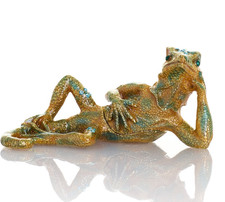Keren Kopal Chilling Lizard  Trinket box Decorated  with Austrian Crystals picture