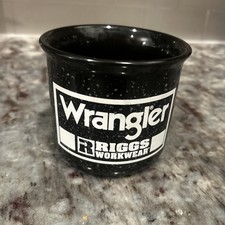 Wrangler Riggs Workwear New Black Speckled Ceramic Coffee Campfire Mug 12oz picture