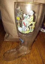 Vintage Authentic 2L German Beer Glass Boot naughty Comic 1965? picture