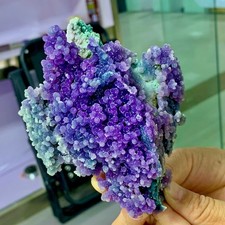 331G Natural purple grape agate quartz crystal granular mineral specimen picture