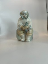 RARE VINTAGE PORCELIAN FISHERMAN HOLDING FISH SOVIET ERA FIGURE FROM POLOSKY ZHK picture